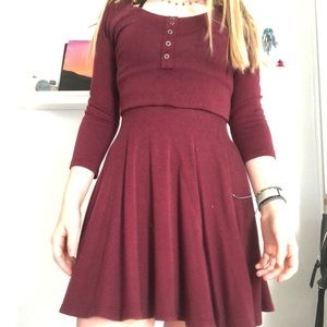 Burgundy skater dress